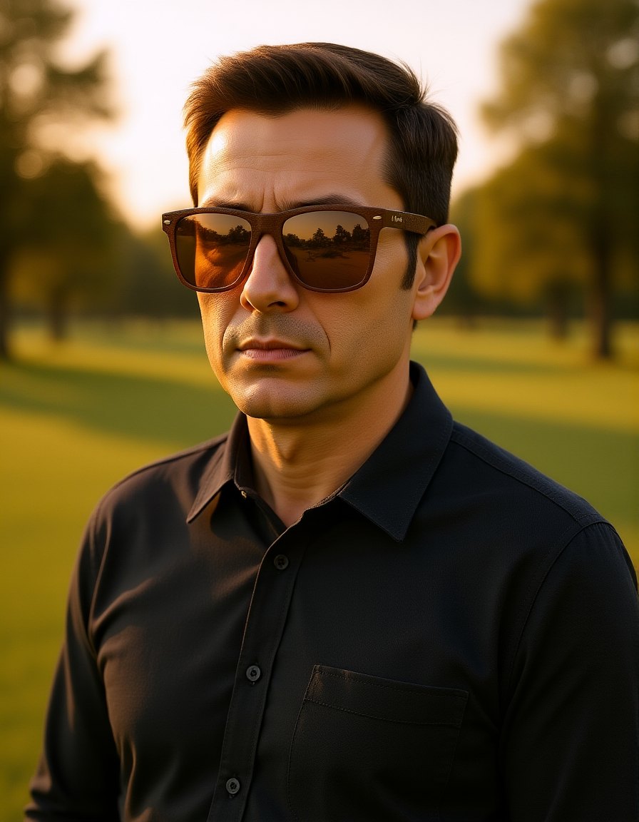 T01 Brown worn by a model, rendered from the product photograph