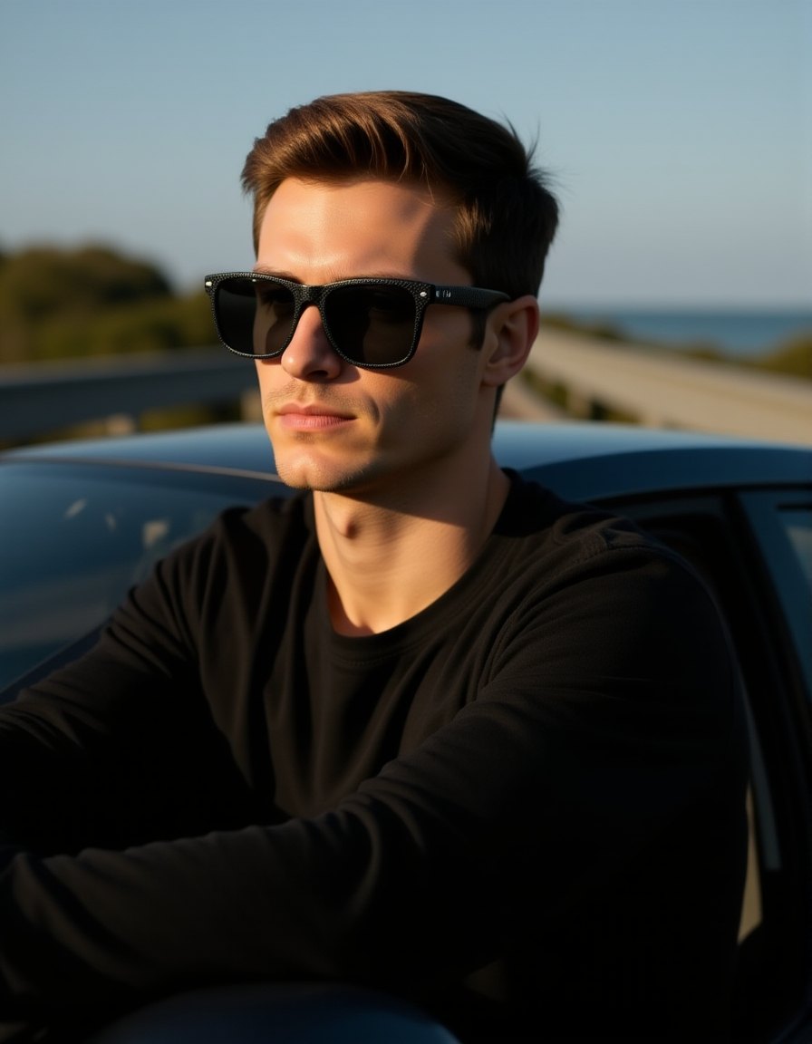 T01 Grey worn by a model, rendered from the product photograph
